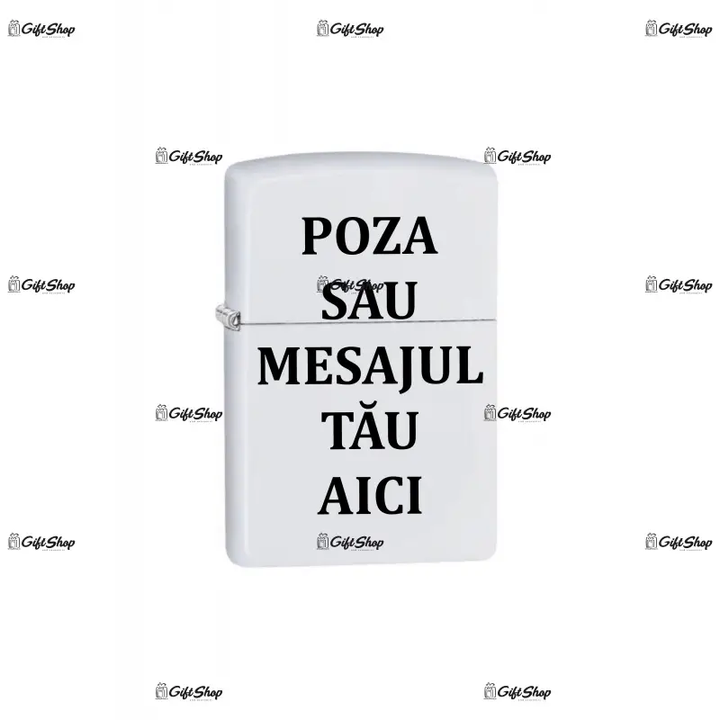 Bricheta alba, gen zippo, personalizata